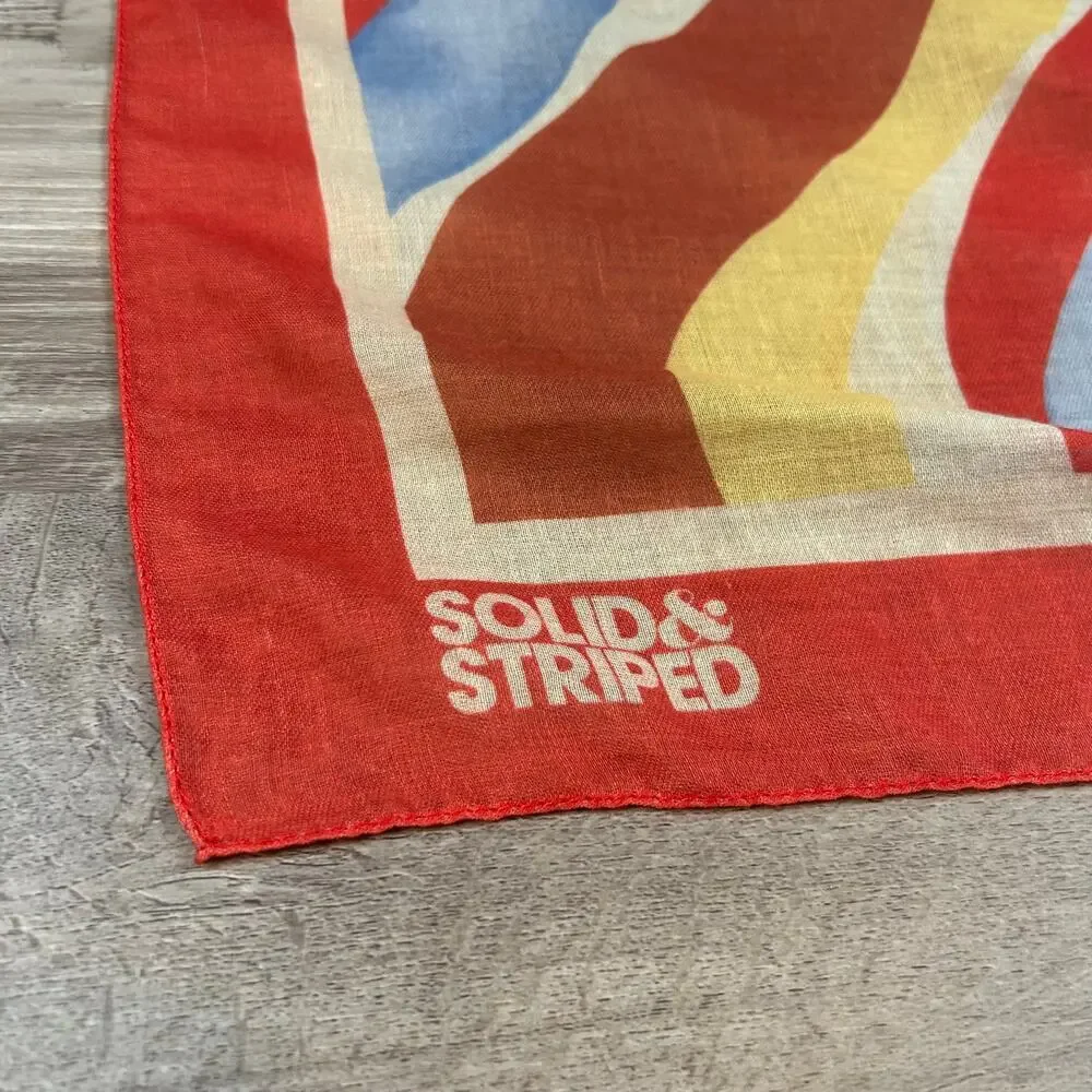Solid & Striped Retro Wave Print Sheer Scarf Wrap Multicolor 35x57